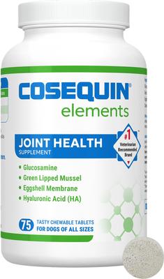 Comprimidos masticables Cosequin Elements de Laboratories, suplemento para la salud articular de perros, 75 comprimidos