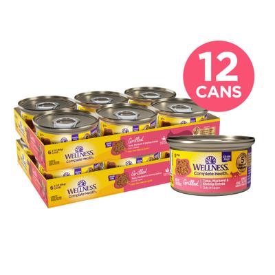 Complete Health Grilled Tuna, Mackerel & Shrimp Grain-Free Cuts in Sauce Wet Cat Food, 3-oz can, case of 12