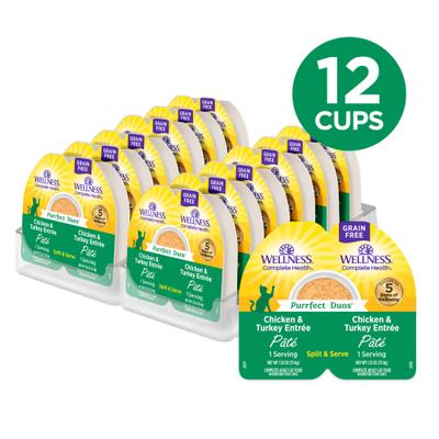 Complete Health Purrfect Duos Chicken & Turkey Grain-Free Pate Wet Cat Food, 2.64-oz cup, case of 12