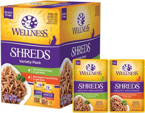 Complete Health Healthy Indulgence Shreds Grain-Free Variety Pack Cat Food Pouches, 3-oz, case of 32