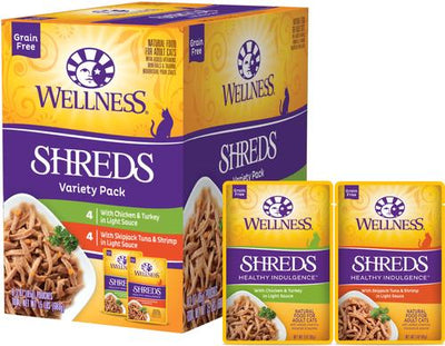 Complete Health Healthy Indulgence Shreds Grain-Free Variety Pack Cat Food Pouches, 3-oz, case of 32