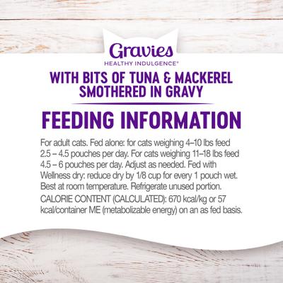 Complete Health Healthy Indulgence Gravies with Bits of Tuna & Mackerel Smothered in Gravy Grain-Free Wet Cat Food Pouches, 3-oz, case of 24