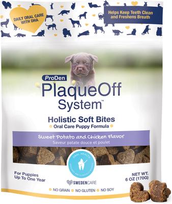 Plaqueoff System Holistic Oral Care Puppy Dental Dog Treats, 6-oz bag, count varies