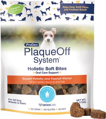 Plaqueoff System Holistic Oral Care Support Adult Dental Dog Treats, 6-oz bag, count varies