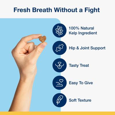 Plaqueoff System Holistic Oral Care with Hip & Joint Adult Dental Dog Treats, 6-oz bag, count varies