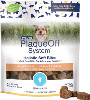 Plaqueoff System Holistic Oral Care with Gut & Immune Support Adult Dental Dog Treats, 6-oz bag, count varies