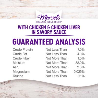 Complete Health Healthy Indulgence Morsels with Chicken & Chicken Liver in Savory Sauce Grain-Free Wet Cat Food Pouches, 3-oz, case of 24