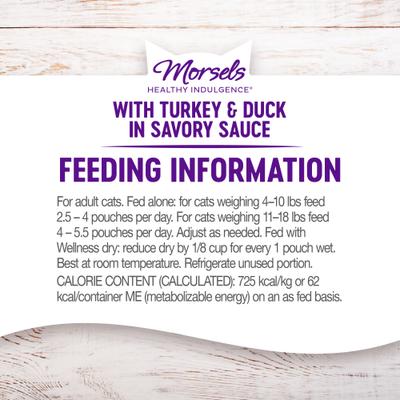 Complete Health Healthy Indulgence Morsels with Turkey & Duck in Savory Sauce Grain-Free Wet Cat Food Pouches, 3-oz, case of 24