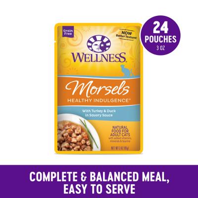 Complete Health Healthy Indulgence Morsels with Turkey & Duck in Savory Sauce Grain-Free Wet Cat Food Pouches, 3-oz, case of 24