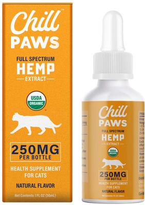 Organic 250mg Full Spectrum Hemp Extract Tincture Calming Supplement for Cats, 1-fl oz bottle