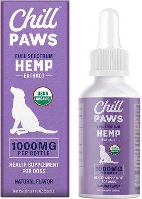 Organic 1000mg Full Spectrum Hemp Extract Tinctures Calming Supplement for Dogs, 1-fl oz bottle