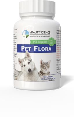 Pet Flora Probiotic Supplement for Dogs & Cats, 250 Capsules