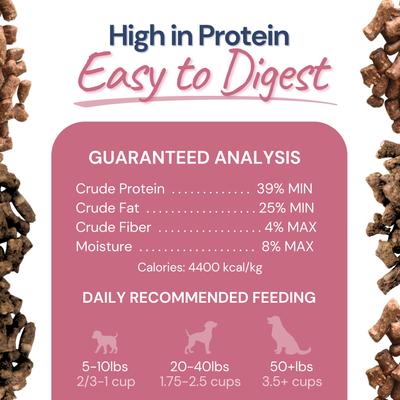 Comida cruda liofilizada para perros Lamb & Salmon Bites, estilo croqueta, bolsa de 14 oz