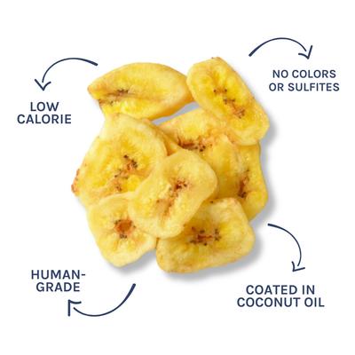 Banana Chips Crunchy Vegan Dog Treats Single Ingredient, 5.3-oz bag