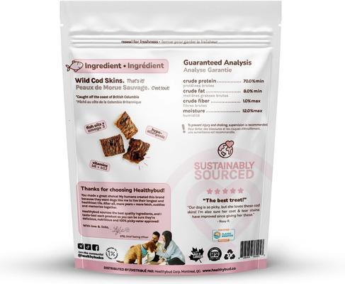 Cod Skin Crunchy Single-Ingredient Dog & Cat Treats, 2.8-oz bag