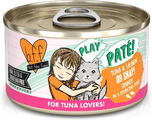 Play Pate Lovers Oh Snap! Tuna & Salmon Grain-Free Wet Cat Food, 5.5-oz can, pack of 8