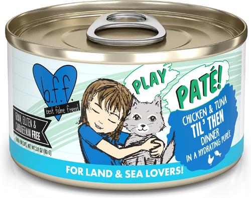 Play Pate Lovers Chicken & Tuna Til' Then Grain-Free Wet Cat Food, 5.5-oz can, pack of 8