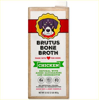 Caldo de hueso de pollo para cadera y articulaciones con glucosamina, aderezo para comida para perros, caja de 32 oz