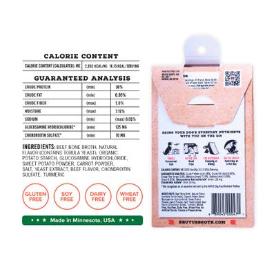 Beef Bone Broth Powder Hip & Joint with Glucosamine On-the-Go Dog Food Topper, 5 count