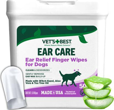 Ear Relief Finger Dog Wipes, 50 count