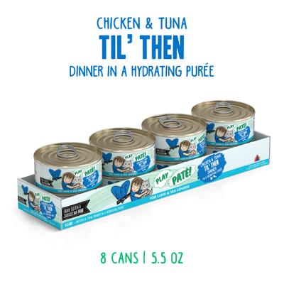 Play Pate Lovers Chicken & Tuna Til' Then Grain-Free Wet Cat Food, 5.5-oz can, pack of 8
