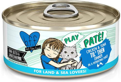 Play Pate Lovers Chicken & Tuna Til' Then Grain-Free Wet Cat Food, 5.5-oz can, pack of 8