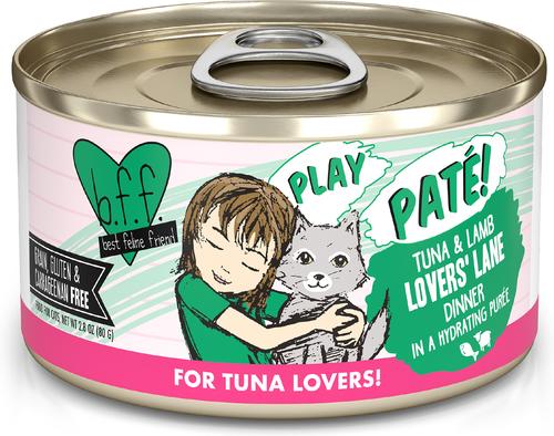 Play Pate Lovers Tuna & Lamb Lovers' Lane Wet Cat Food, 2.8-oz can, pack of 12