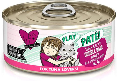 Play Pate Lovers Tuna & Duck Double Dare Wet Cat Food, 5.5-oz can, pack of 8