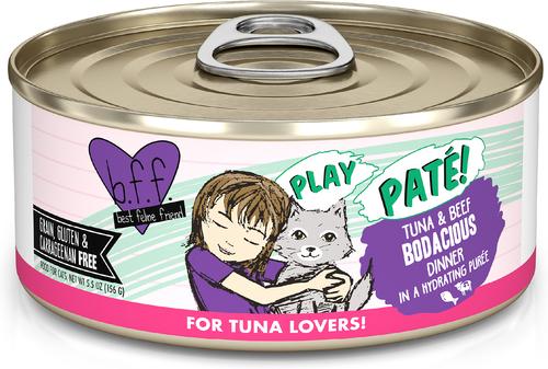 Play Pate Lovers Tuna & Beef Bodacious Wet Cat Food, 5.5-oz can, pack of 8