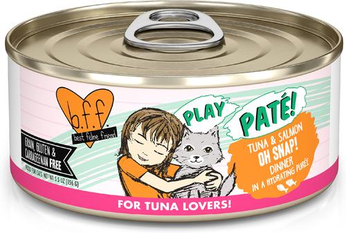 Play Pate Lovers Oh Snap! Tuna & Salmon Grain-Free Wet Cat Food, 5.5-oz can, pack of 8