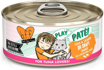 Play Pate Lovers Oh Snap! Tuna & Salmon Grain-Free Wet Cat Food, 5.5-oz can, pack of 8