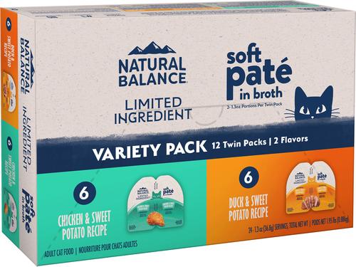 Split Cup Salmon & Sweet Potato Recipe Limited Ingredient Soft Pate in Broth Wet Cat Food, 2.6-oz cup, case of 10