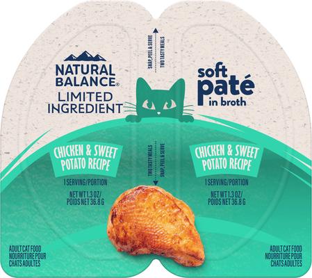 Split Cup Salmon & Sweet Potato Recipe Limited Ingredient Soft Pate in Broth Wet Cat Food, 2.6-oz cup, case of 10