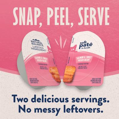 Split Cup Salmon & Sweet Potato Recipe Limited Ingredient Soft Pate in Broth Wet Cat Food, 2.6-oz cup, case of 10