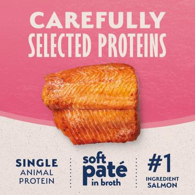 Split Cup Salmon & Sweet Potato Recipe Limited Ingredient Soft Pate in Broth Wet Cat Food, 2.6-oz cup, case of 10