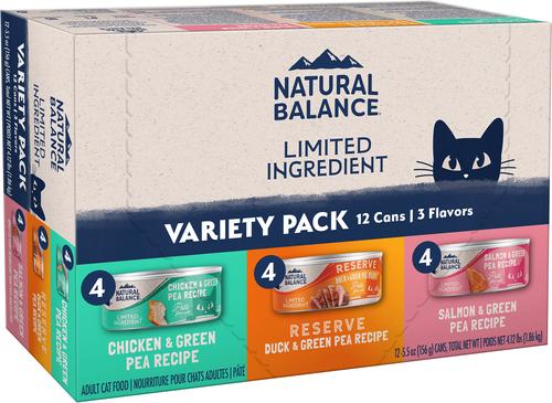 Chicken, Duck & Salmon Variety Pack Limited Ingredient Pate Canned Wet Cat Food, 5.5-oz can, case of 12