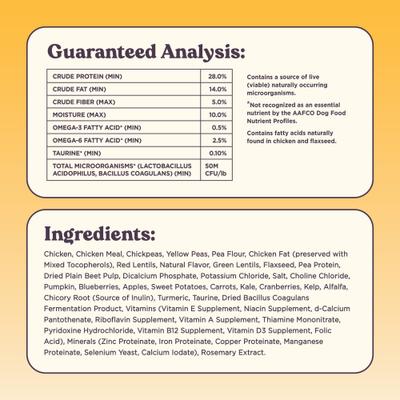 Golden Chicken Recipe Dry Dog Food, 4-lb bag