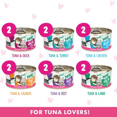 PLAY Best Feline Friend Lovers Aw Yeah! Pinky Promise Paté! Variety Pack Grain-Free Wet Cat Food, 2.8-oz can, case of 12