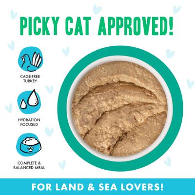Play Pate Lovers Turkey & Tuna Tweet Me Wet Cat Food, 5.5-oz can, pack of 8