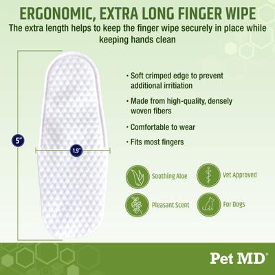 Dog Ear Grooming Finger Wipes, 50 count