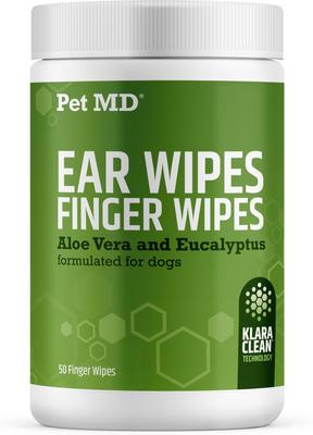 Dog Ear Grooming Finger Wipes, 50 count