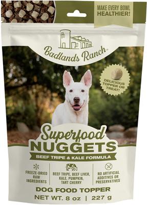 Superfood Nuggets Beef Tripe & Kale Freeze-Dried Dog Food Topper, 8-oz bag