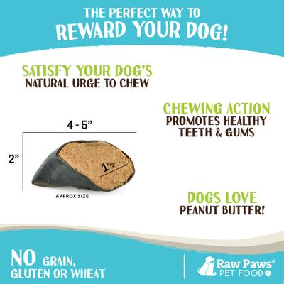 Filled Cow Hooves Peanut Butter Flavor Dog Chews, 5 count