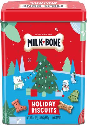 Limited-Edition Holiday Biscuits Dog Treats, 24-oz tin