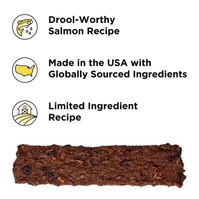 Premios para perros Hip & Joint Salmon Jerky sin cereales, bolsa de 10 oz