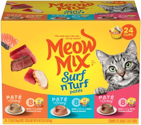Pate in Gravy Surf n Turf Variety Pack Wet Cat Food, 2.75-oz cup, case of 12