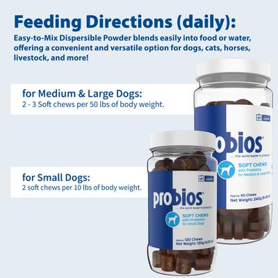 Masticables blandos con probióticos para perros medianos y grandes, 60 unidades