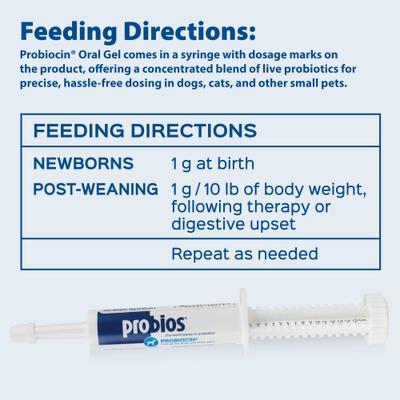 Probiocin Oral Gel Dog & Cat Supplement, 15g syringe