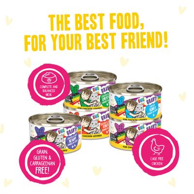 OMG Best Feline Friend Oh My Gravy! Yahoo Yellows! Variety Pack Grain-Free Wet Cat Food, 2.8-oz can, case of 12