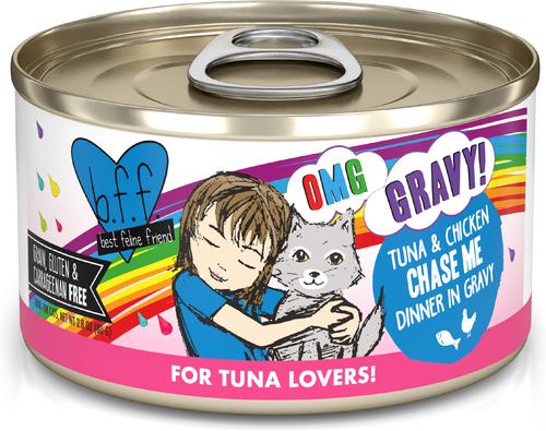 OMG Chase Me! Tuna & Chicken Flavor Wet Canned Cat Food, 2.8-oz can, case of 12
